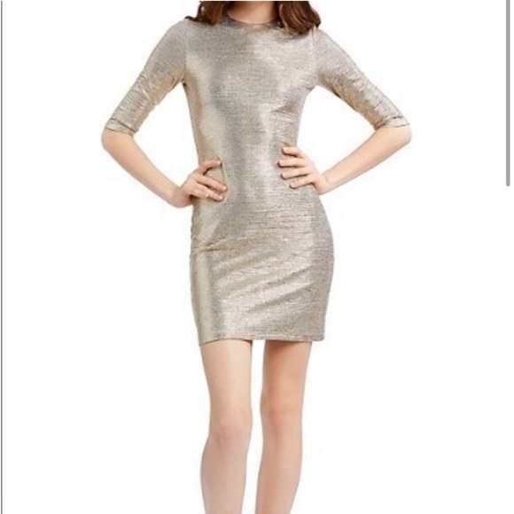 Alice + Olivia Delora Metallic Mini Bodycon Dress - Picture 2 of 14